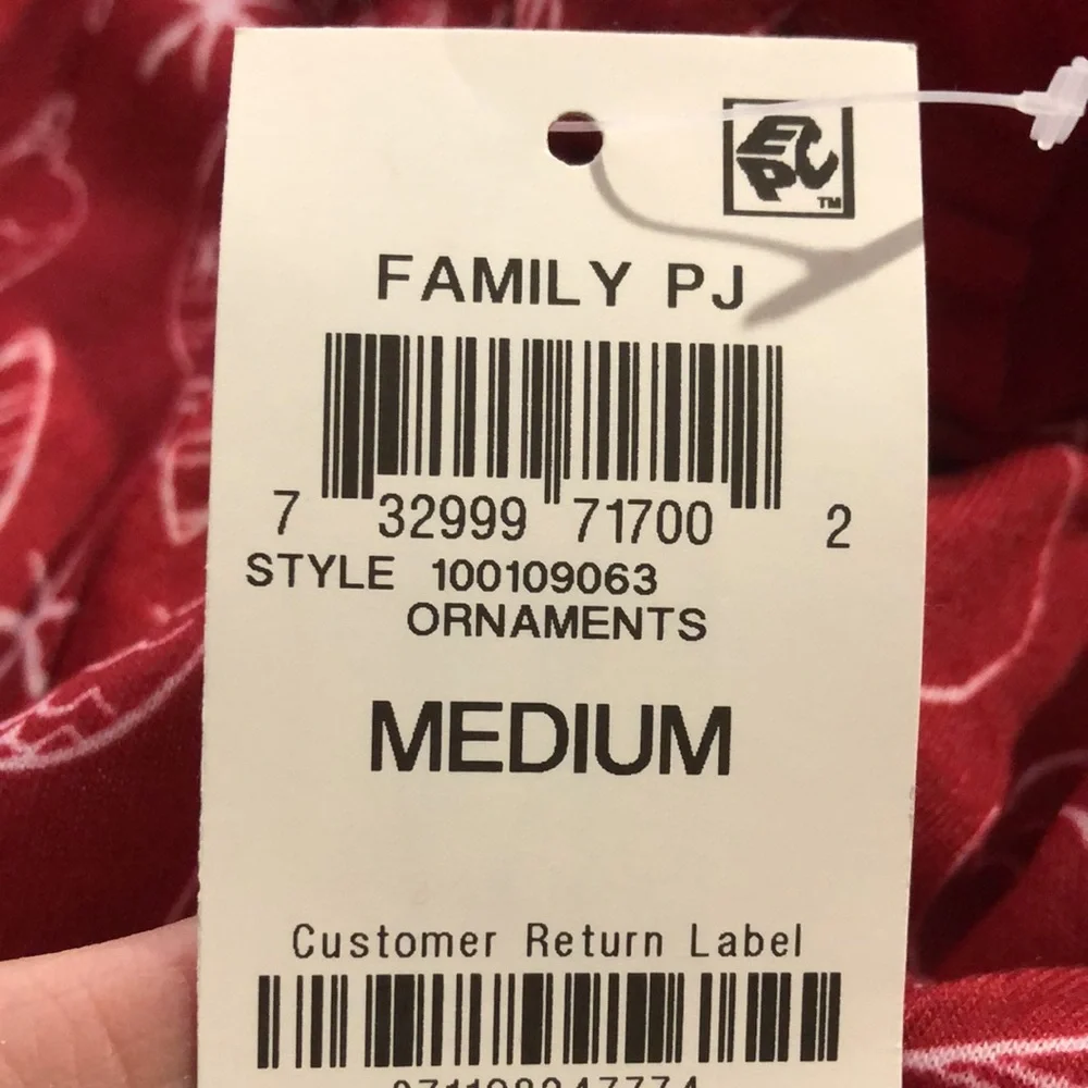 NEW Family PJs Dog Christmas Ornament Shirt Pajamas, Size Medium, Red